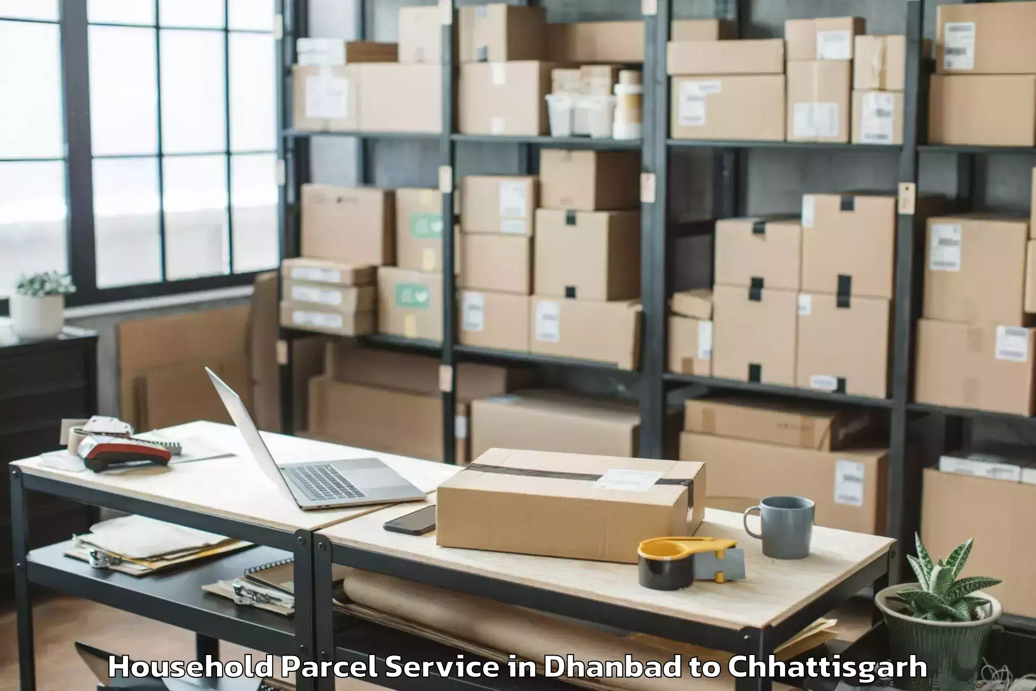 Hassle-Free Dhanbad to Chhattisgarh Household Parcel